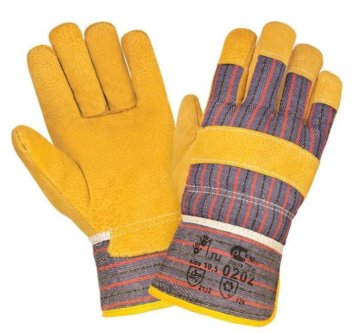 Спилковые комбинированные зимние перчатки "TZ-59"